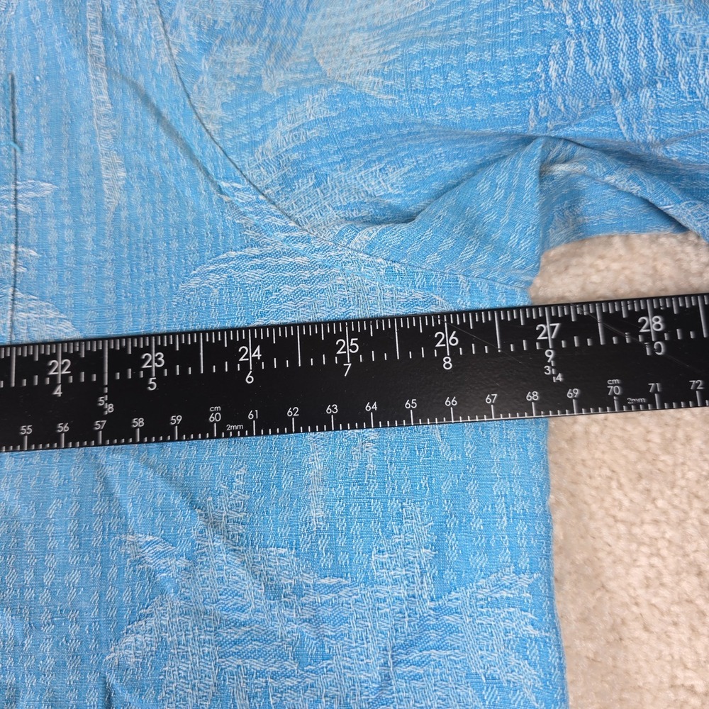 Tommy Bahama Shirt Mens XXL Blue Silk Tropical Logo Button-Up Hawaiian Tropical - Picture 8 of 9